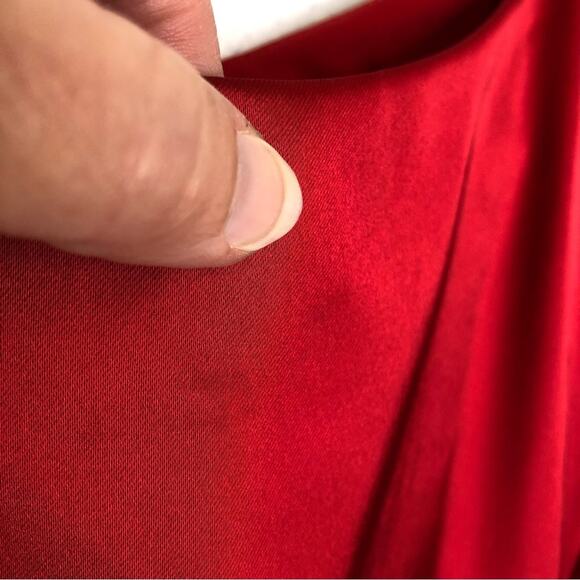 Cache red sleeveless ruched satin sheath dress size 2 NWT romantic cocktail - Picture 8 of 16